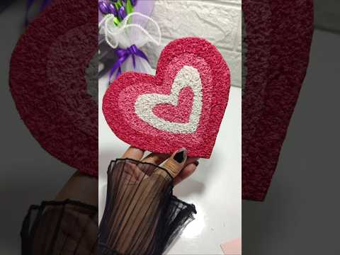DIY Texture Heart Wall Decor ❤️#textileart #heart 