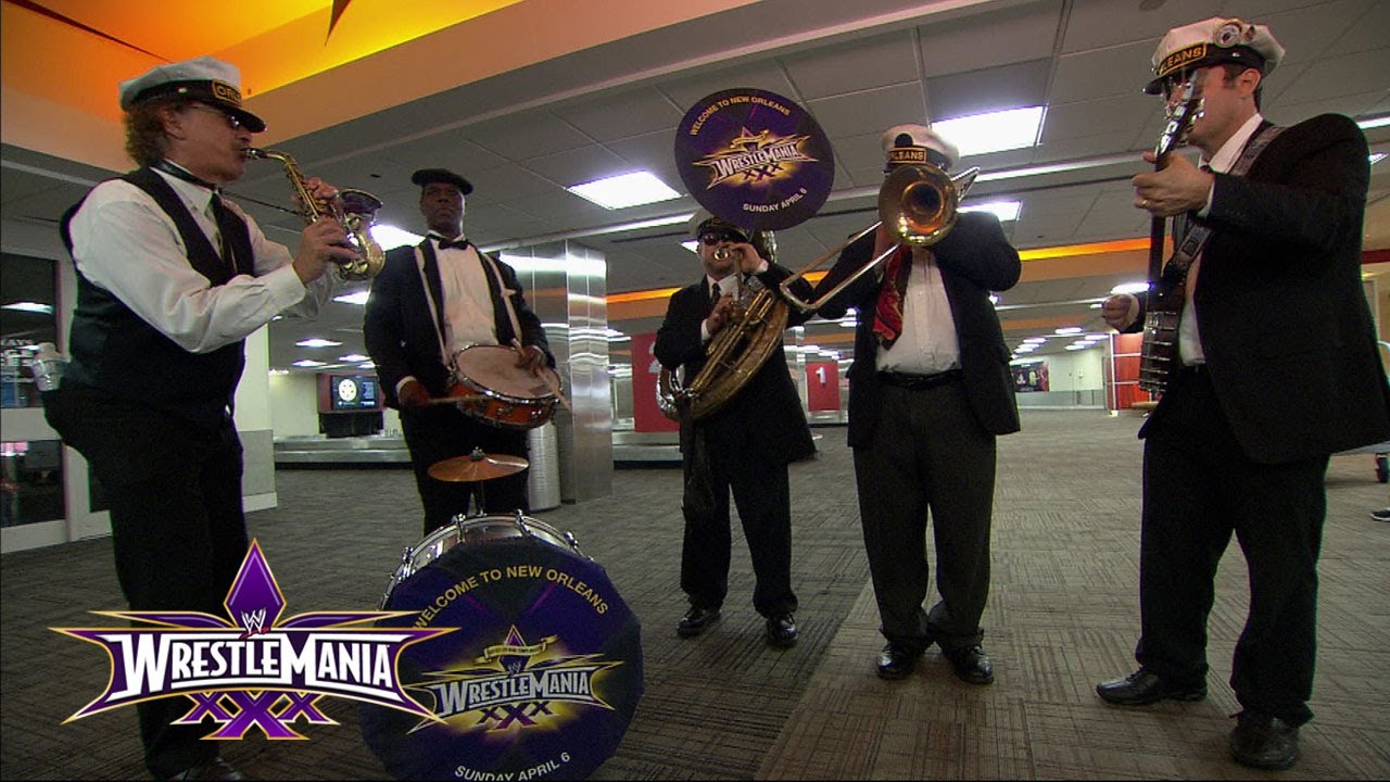 The Orleans Brass Band plays John Cena's theme song at Louis Armstrong International Airport
