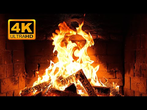 Cozy Fireplace 4K 12 HOURS Fireplace With Crackling Fire Sounds Fireplace Ambience