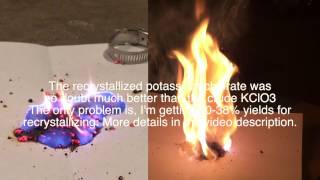 KClO3 and Sugar Tests (Homemade Potassium Chlorate + Sugar)