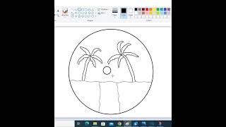 Easy scenery drawing with ms paint#shorts#youtubeshorts# SJB learning 21, Drawing vedio.