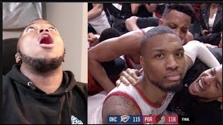 Portland Trailblazers Vs OKC Thunder 2019 Game 5 - Damian Lillard Waves Goodbye To Westbrook, George