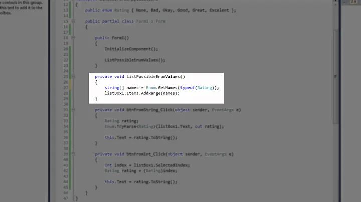 Listing, casting, and parsing enumerations in C#