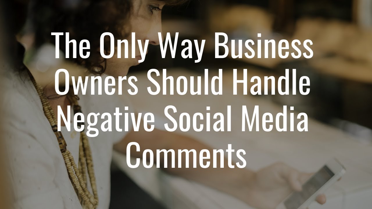 How To Deal With Negative Comments On Social Media - YouTube
