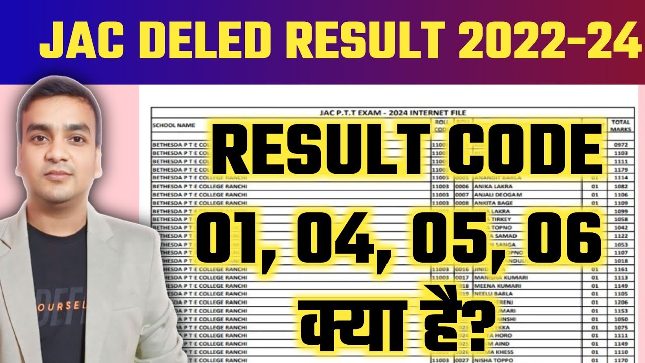 JAC DELED 2022-24 रिजल्ट कोड 01, 04, 05, 06 क्या है? जानें