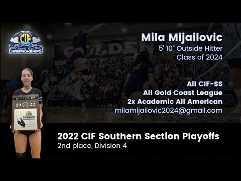 Mila Mijailovic (All CIF-SS) - 2022/23 playoffs highlights