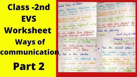 class 2 Evs worksheet chapter ways of communication/ evs Worksheet for class 2/ Evs worksheet