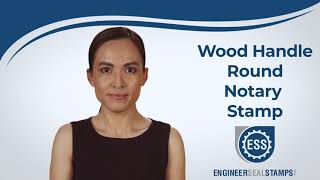 ESS Notary Round Wood Handle Stamp
