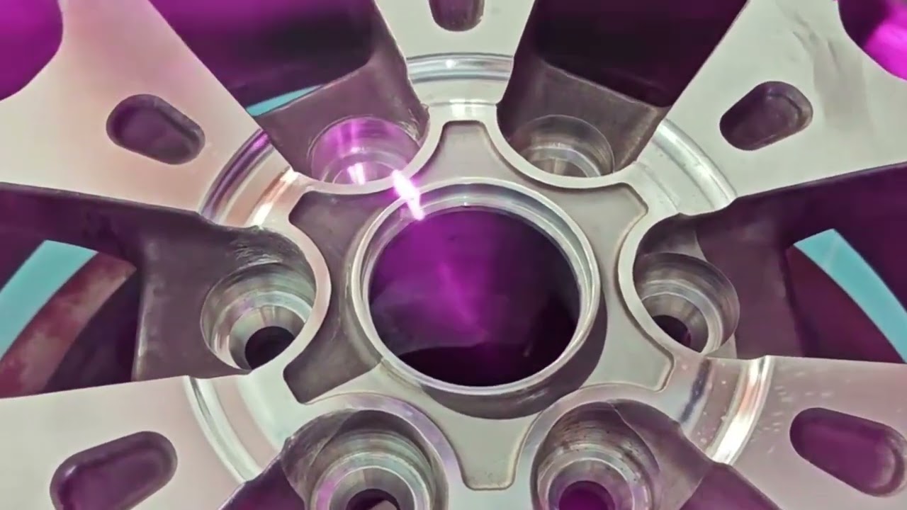 Laser cleaning automotive parts  whee rim frame for oxide layer and oild stain removal