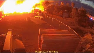 Exclusive surveillance video of Oroville construction site fire part 1