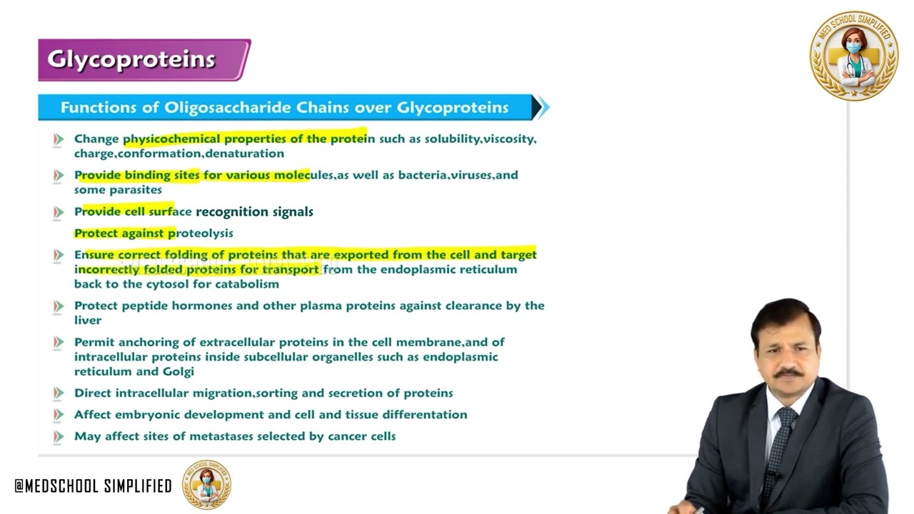 12.Glycoproteins | Structure, Functions & Clinical Aspects | Medical Biochemistry | USMLE Step 1