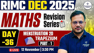 RIMC December 2025 Maths Revision | Day 36 | Mensuration 2D Trapezium Part-1 | Area & Height Tricks