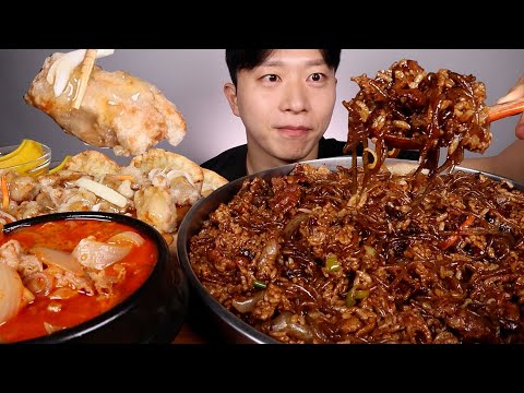 ASMR MUKBANG Bulgogi japchae rice Jjamppong <strong>soup</strong> <strong>Sweet</strong> and sour pork mukbang