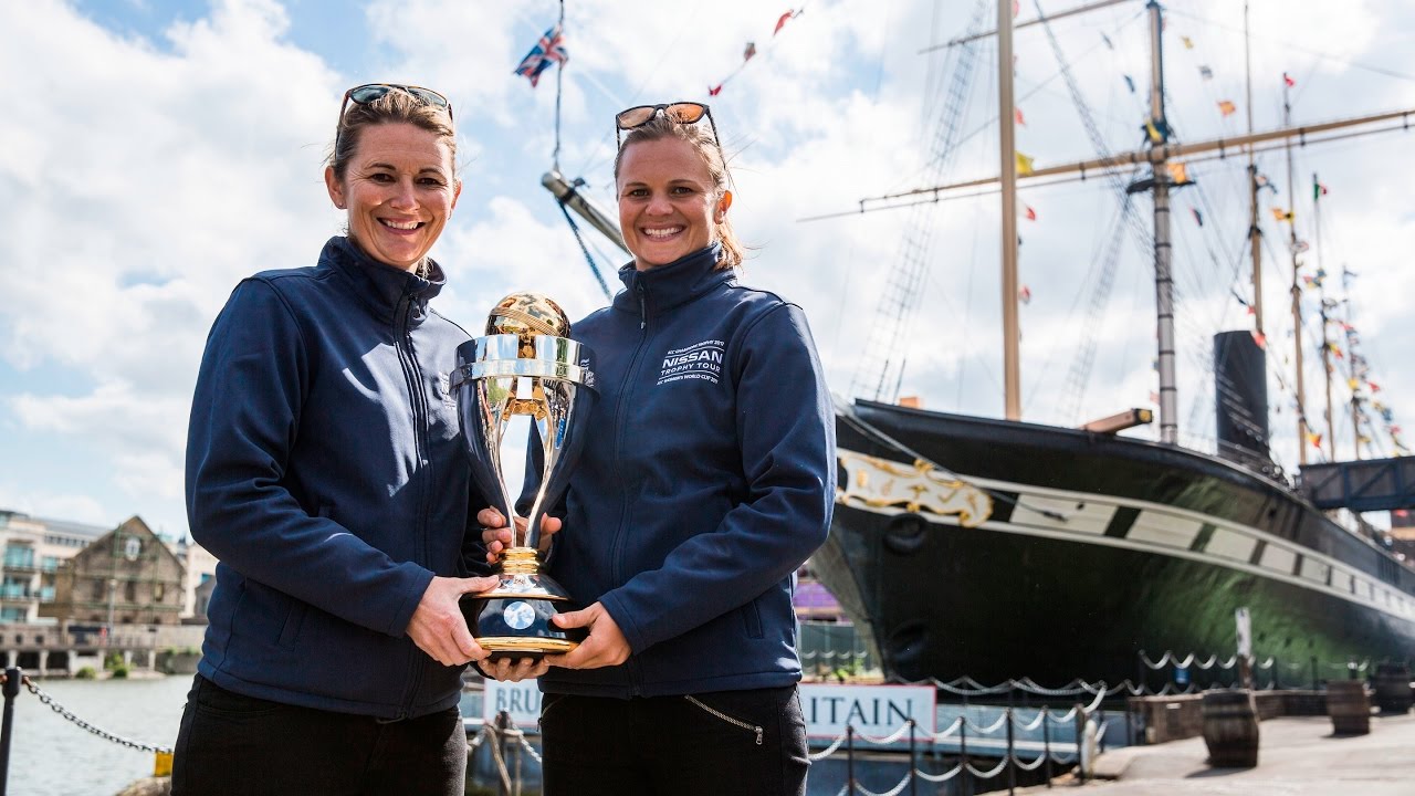 twenty20 world cup 2019 Charlotte Edwards with the Nissan Trophy Tour in Bristol