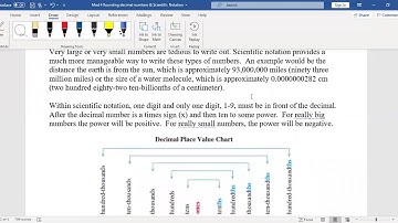 Rounding Decimal Numbers and Scientific Notation
