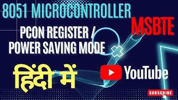 PCON Register / Power Saving Mode || 8051 Microcontroller || MSBTE |#hindi #msbtenew