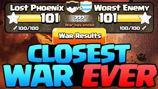 Clash of Clans Clan War - The CLOSEST War Ever!
