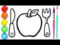 How to draw apples for children / Рисуем яблоки для детей /Bolalar uchun olma rasm chizish
