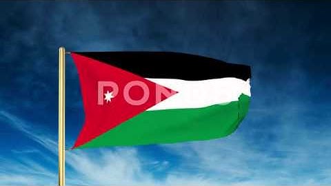 Jordan Flag Slider Style. Waving In The Win With Cloud Background Animation