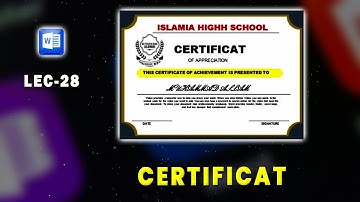 Lec-28 | How to Create Stunning Certificate Designs in Microsoft Word | Easy Tutorial