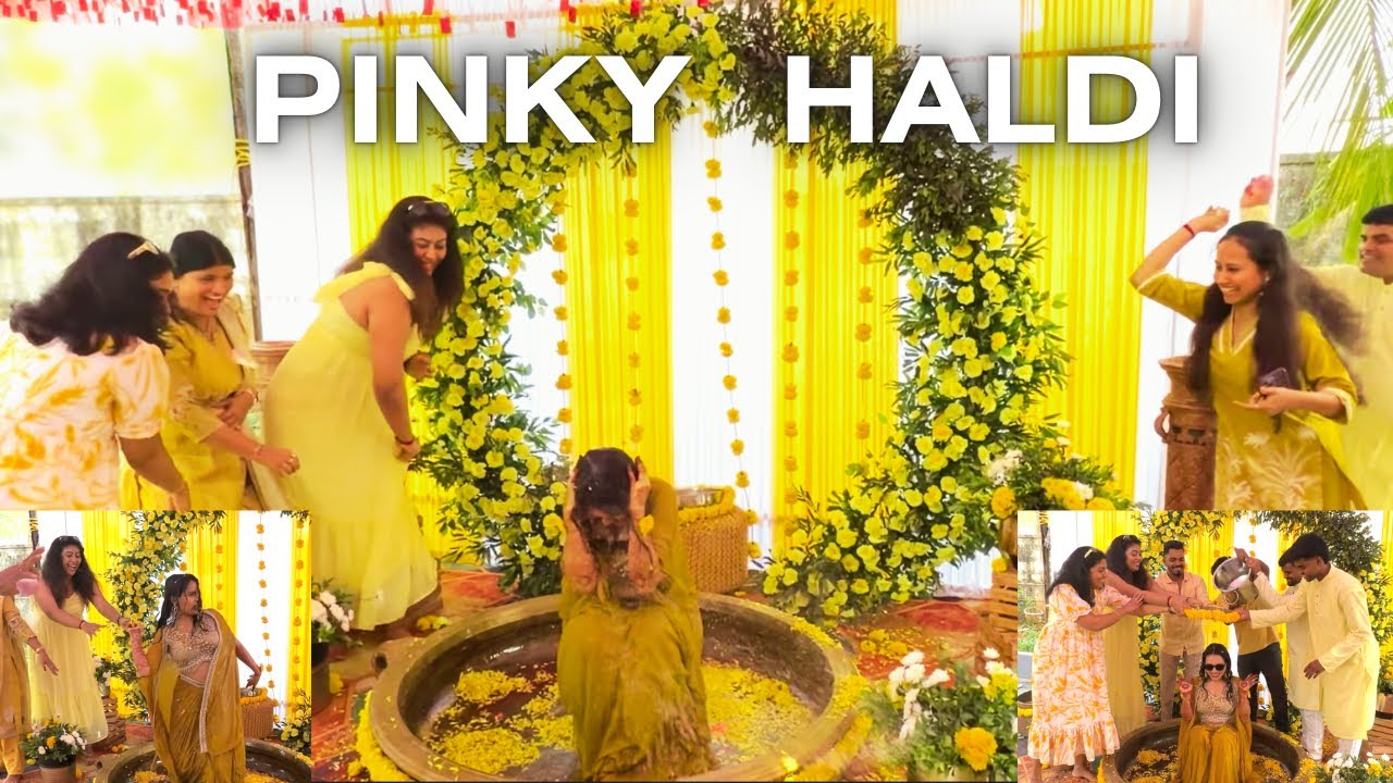 Pinky haldi ali full galate madidlu yake nodi 😂💛 .#haldiceremony  #Waterballonfun #fighting