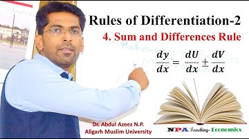 Rules of Differentiation (Part- 2)/ Sum and Difference Rule / NPA Teaching/ Dr. Abdul Azeez N.P.