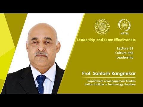 Lecture 31: Culture and Leadership