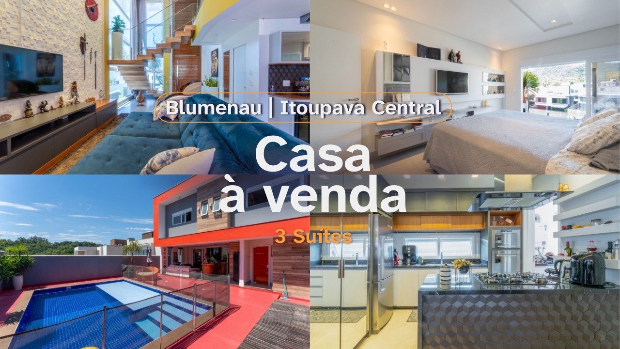 Casa à venda com 3 suítes, 380m² no bairro Itoupava Central em Blumenau/SC