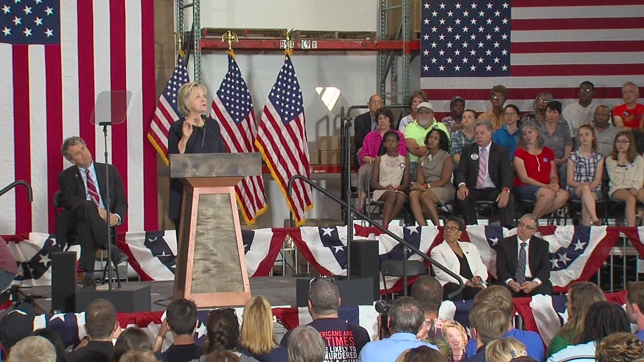 Hillary Clinton addresses Orlando shooting and need for tighter gun laws in Cleveland