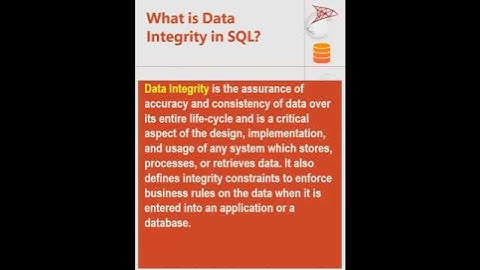 What is Data Integrity in SQL -MS SQL Server Interview ask question