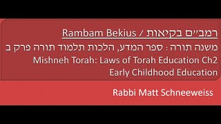 Early Childhood Literacy Education (Hilchos Talmud Torah Chapter 2)