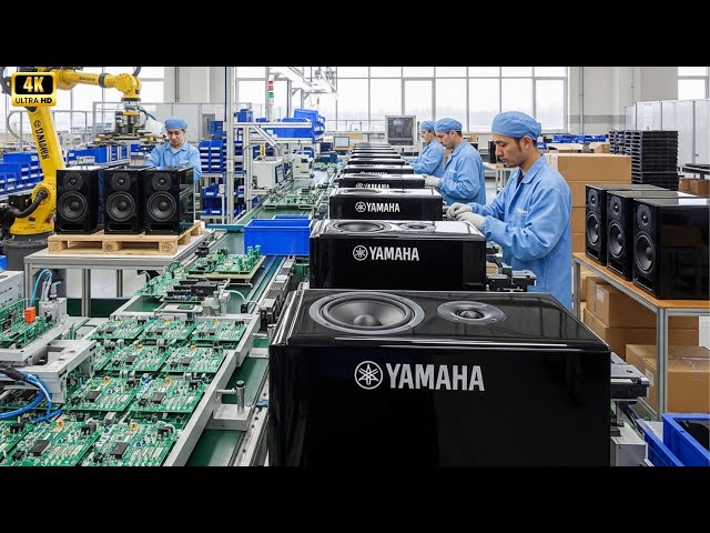 Inside the YAMAHA factory: the production process of the Yamaha HS8 monitor speakers.