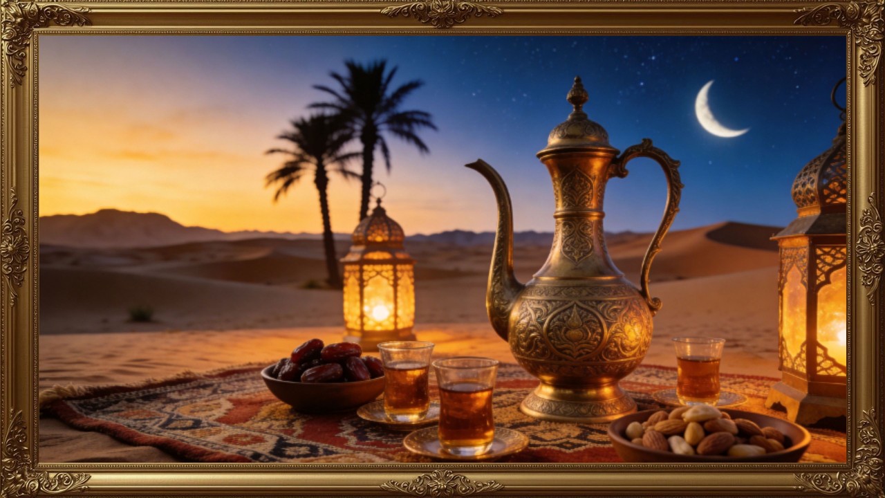 Ramadan Screensaver 2026🌙 Ramadan gold vintage frame  خلفيات رمضان   | frame tv art 4k