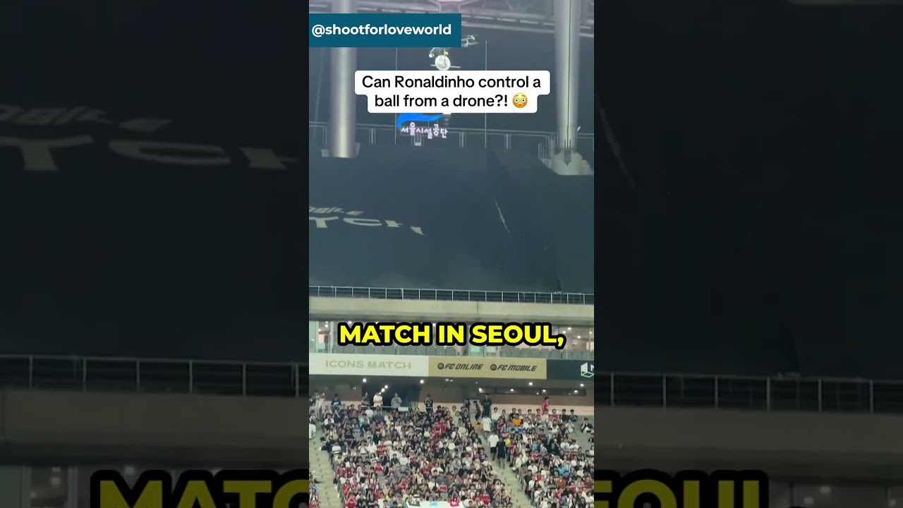 Drone Drops Soccer Balls for Famous Players!