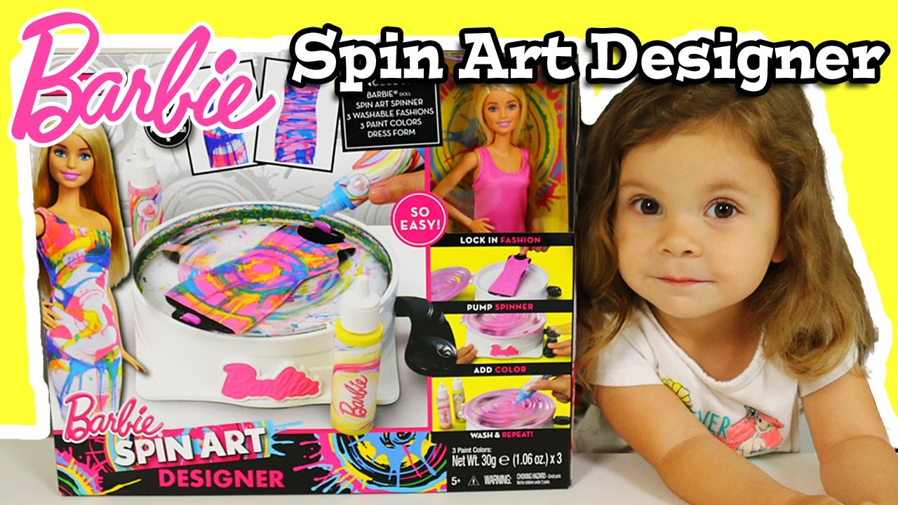 Barbie Spin Art Designer - Chelsea Makes Colorful Dresses