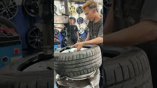 Tips for Installing Car Tires Easily #machine #car #brakesystem #automobile #mechanic #tyres