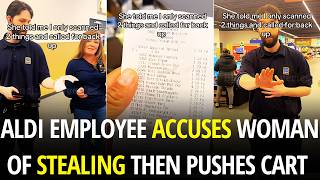 Aldi Employee Accuses Woman of Stealing… Then Pushes Her Cart & Purse Outside!