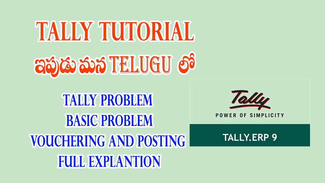 Tally basic problem vouchering and posting full explanation. - YouTube