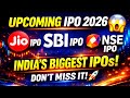 Upcoming ipo 2026 | Reliance, Nse, SBI | upcoming ipo to buy. 