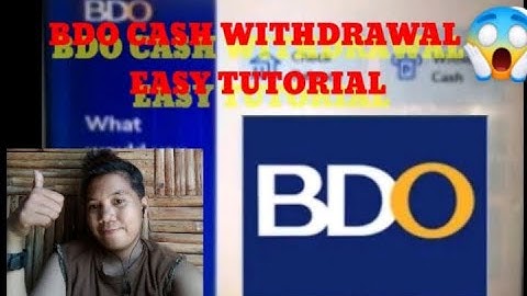 How to Balance inquiry and withdraw from bdo (atm)