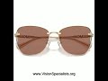 Michael Kors Beijing MK1158D 101403 Sunglasses Womens Light Gold Brown 59mm  Shiny Light Gold Light