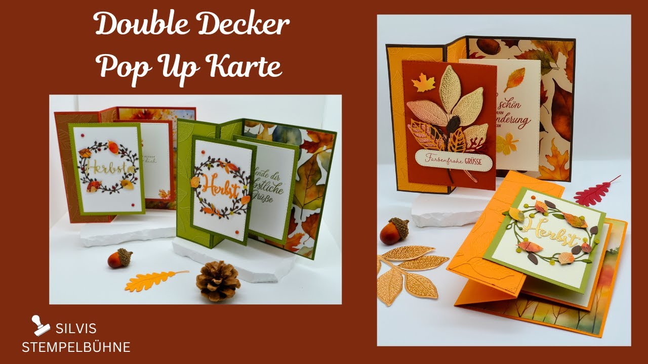 Besondere Kartentechnik /Double Decker Pop Up Card / Fallendes Laub / Herbstkarte / Stampin' Up!