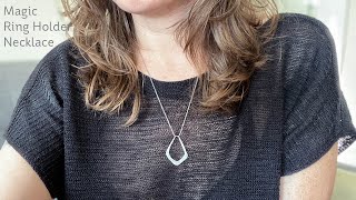 Rustic Hammer Texture Magic Ring Holder Necklace