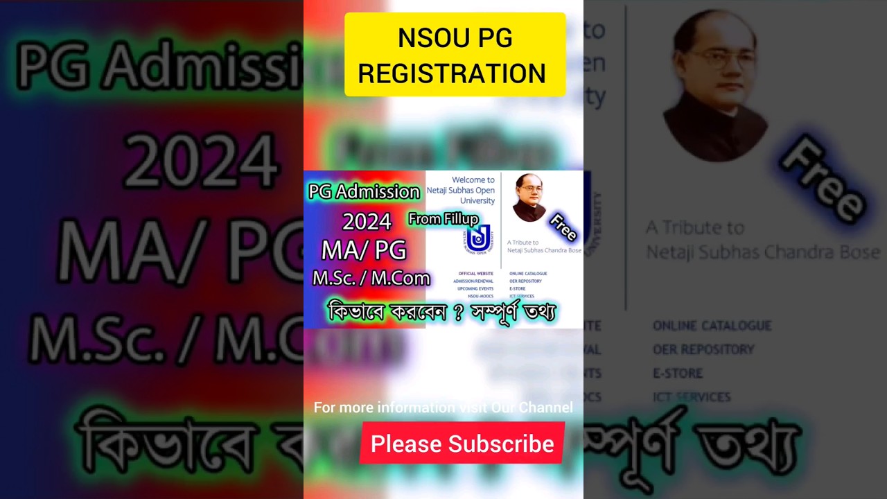NSOU PG Registration 
