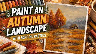 Painting an Autumn Landscape with Soft Oil Pastels 🍂 | Cozy Art Vlog screenshot 3