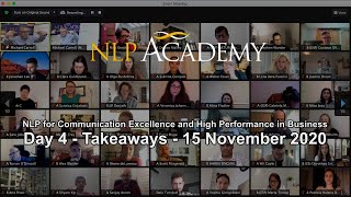 Day 4 - Takeaways - NLP for Communication Excellence and High Performance in Business