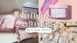 SHIPPING WITH ShipAccel! Small business packing orders vlog - How to ship orders!