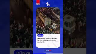 Dev balistik füze Hürremşehr Tahran sokaklarında böyle sergilendi.