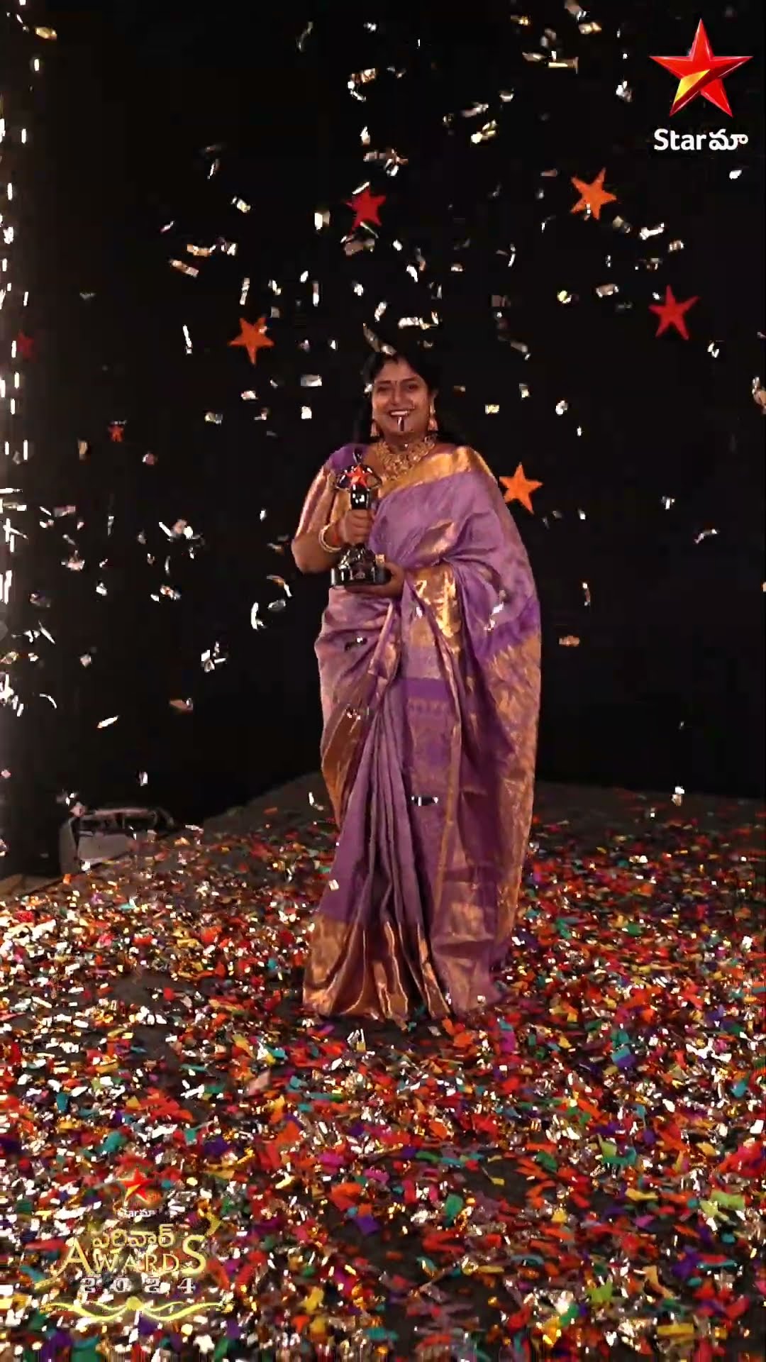 Congratulations to Neepa for bagging an award at the Star Maa Parivaar Awards! ??#SMPA2024