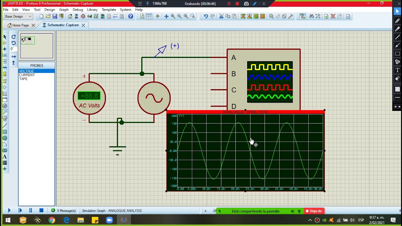 CLASE EN VIVO PROTEUS2 PARTE 1, MANEJO DE OSCILOSCOPIO Y GRAFICAS - YouTube